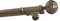 Sento 25/16mm Metall Gardinenstange Vorhangstange 2-läufig Messing Antik Classic 320 cm (4 Stangen 160cm) BONA
