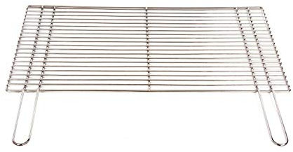 Grillrost 53 x 39 cm mit Griff aus Edelstahl 4 mm rostfrei und elektropoliert