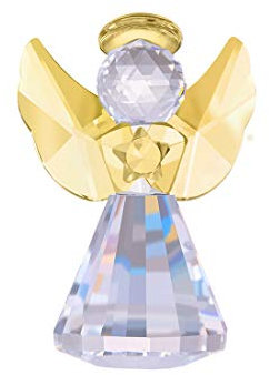 LONGWIN Figura de ángel de cristal decorativa de Navidad, adornos de cristal, idea de regalo coleccionable