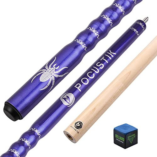 POCUSTIK Poolqueue, 147,3 cm, 2-teiliger Pool-Stick für Erwachsene, ergonomischer kanadischer Ahorn-Billardtischqueues mit 13 mm Spitze, Hausbar, Billardstäbe für Männer und Frauen, Lila, 540 g