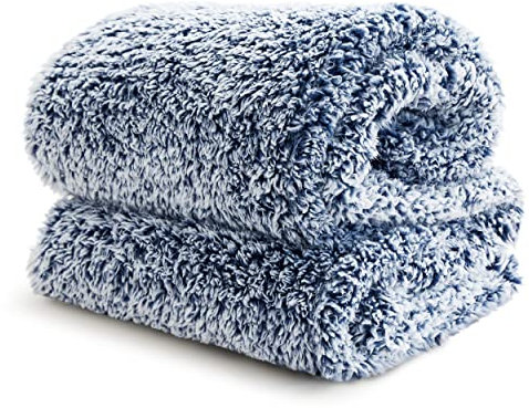 Bedsure Fleece Sherpa Throw Blanket - Super Soft, Cozy & Warm Fluffy Blanket for Sofa and Bed, Double, Navy, 150x200cm