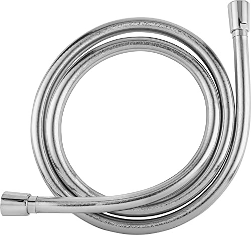 Cornat Brauseschlauch – 175 cm Länge – Kunststoff Chromlook – 1/2 Zoll | Extrem belastbar und verdrehsicher – 1/2 Zoll Anschluss – Made in Germany – flexibler Ersatzschlauch für Armaturen