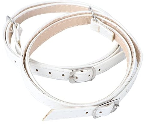 PU High Heel Straps Replacement: Lady High Heeled Shoe Bungee Shoelaces White Leather Boat Shoe Anti Slip Shoe Straps with Buckle for Holding Loose High Heel
