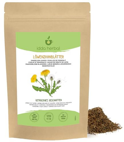 IDDA Herbal Pissenlit Tisane 125g, Feuilles Séchées et Coupées pour Infusions, Tisane Pissenlit