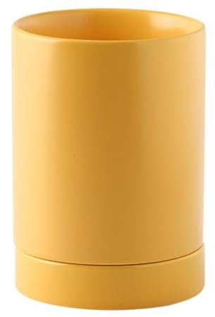 Utensil Holder Utensil Holder Cooking Utensil Holder, Ceramic Silverware Holder Flatware and Cutlery Utensil Crock for Kitchen Countertop (Yellow) Holder Large Utensil Holder