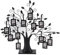 Wakects Family Tree Picture Frame, Photo Display Tree, Family Tree Photo Frame 12PCS Hanging Picture Frames, Adjustable Ribbon Tassels(Large Size-With 12 6.4 * 4.6cm photo frames)