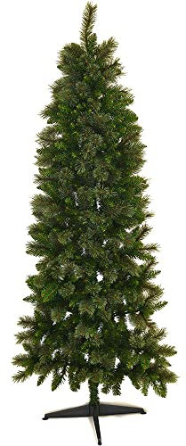 Albero di Natale a Parete Verde Artificiale in PVC Ignifugo h. 210 cm angolare salvaspazio con 450 Punte Rami da Parete Slim