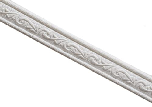 RANRAO Selbstklebende flexible Zierleiste, Taillenlinie Sockelleiste dreidimensionale Wandaufkleber 3D Schaumstoffkante Bordüre - Wasserfest - Weiß