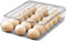 Large Capacity Egg Holder For Refrigerator Auto Rolling Egg Container Organizer Tray Bins Stackable Fresh Storage Box For Fridge Plastic Clear(1 Layer)