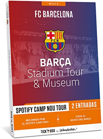 Tick&Box - Caja Regalo - FC Barcelona - Barça Stadium Tour & Museum - Spotify Camp NOU Tour - 2 Entradas - Idea Regalo Original Hombre