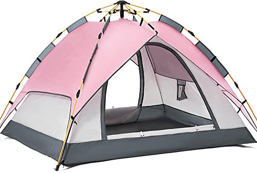 OAKLIV 2-6 Personen Wasserdichtes Kuppelzelt - Modernes Camping Zelt für Familie, Strand, Festival, Gruppe pink