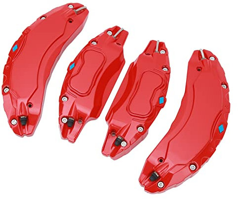 Brake Caliper Cover Guard, Perfect Fit Cool Style Precise 3in 18in 19 in Wheels Hub Car Caliper Cover for Model 3 (Red)
