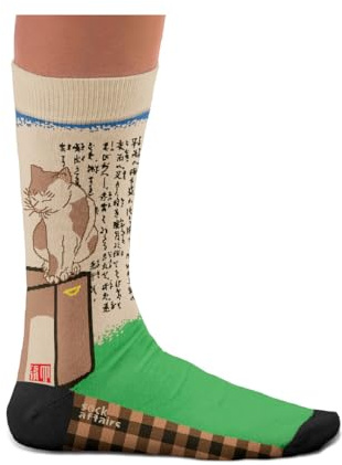 Sock Affairs Japanese Art Socks– Great Wave of Kanagawa, Ramen, Sushi, Carps Swimming, Cancel My Subscription – Gifts for Art Lovers, Cotton Socks, 2 Sizes, 4-7 and 7½-11½