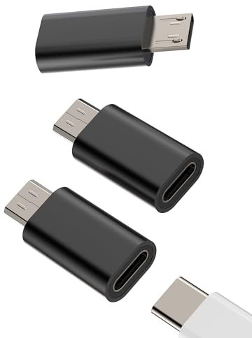 Adaptador de cable de carga USB C a micro USB macho (3 paquetes), cable cargador tipo C a Android, cargador de corriente, adaptador de corriente, juego de accesorios compatible para Samsung Huawei