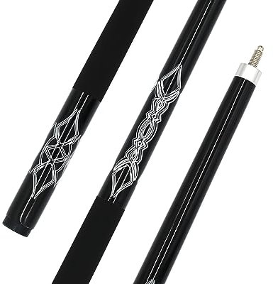 BILMAG Pool Billard Billardqueue Queue Cue Kö Titanium Fiber Tek 2-TLG, 148cm, 550-580 Gramm (Schwarz)