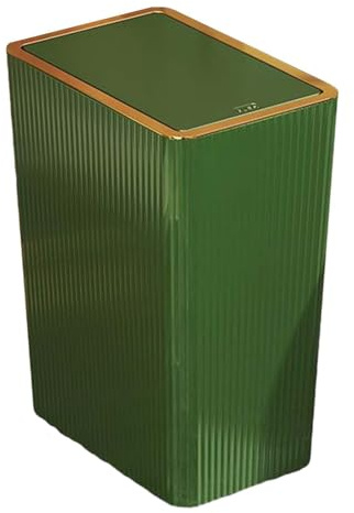 MagiDeal Poubelle de cuisine avec couvercle de Type presse, poubelle étroite, organisateur de corbeille à papier, poubelle de salle de bain avec couvercles, 15L Vert