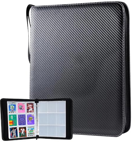 Sammelkartenbinder 9 Pocket, FOME Tragbare Ordner für Karten mit 900 Karten, 50 Abnehmbare Sammelkartenblätter, Kartenhalter Buch Geeignet für Spielkarten, Sportkarten