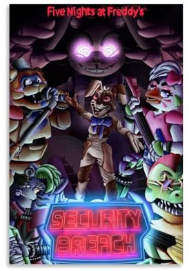 NIPSER Wandkunst-Albumcover 2023 FNAF Filmposter, Set mit 6 Teenager-Raum-Dekor, ästhetischer Film für Schlafzimmer, Dekoration, 20 x 30 cm