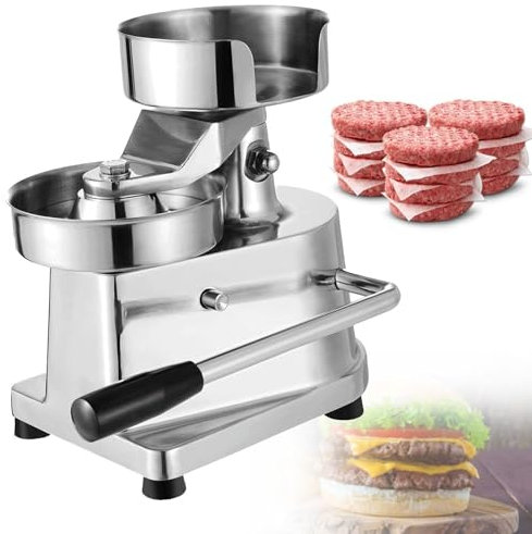 SACLMD Hamburgatrice,Hamburger Pressa Manuale,Macchina per Hamburger in Acciaio Inox,Tortino per Hamburger Commerciale,Pressa per Hamburger Professionale,150MM