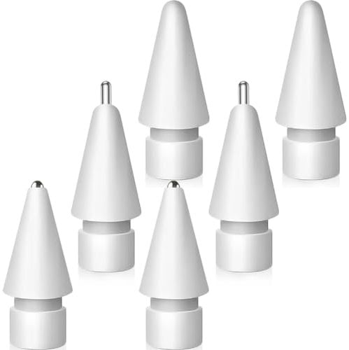 Lot de 6 embouts de rechange améliorés pour Apple Pencil, embouts métalliques avec contrôle précis pour Apple Pencil USB C/2e/1ère génération