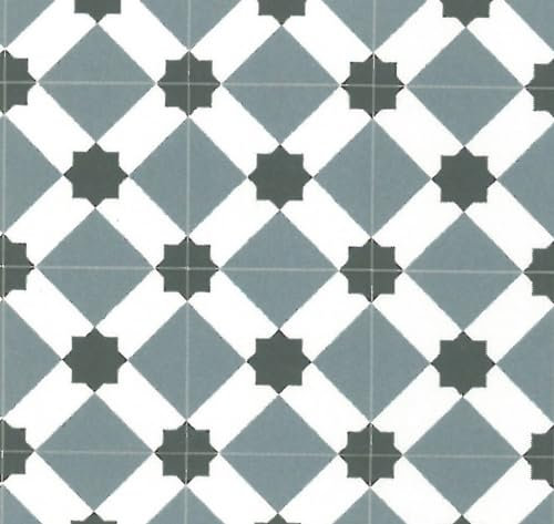VINYL FLOORING UK Blue Grey Designer Effect Anti-Slip Vinyl Flooring For LivingRoom, Hallways, Kitchen, 2.6mm Thick Cushion Backed Vinyl Sheet, Waterproof Lino Flooring-1m(3'3) X 2m(6'6)-2m²