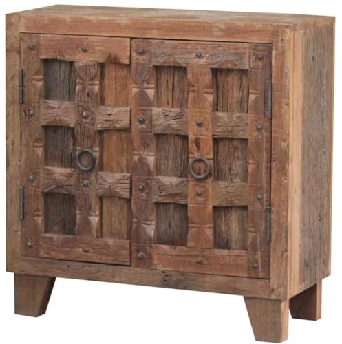 Casa Moro Orientalische Kommode Sefrou 95x40x95 cm (B/T/H) im Antik-Stil | schmales Echtholz Sideboard Braun aus Massiv-Holz handgeschnitzt | Vintage Nachttisch | CAC70770