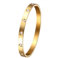 JewelryWe Damen Armreif Stern Armband: Gold Edelstahl Zirkonia Pentagramm Liebe Armband 6mm breit mit Schließe Armspange Manschette Gravur Geschenk