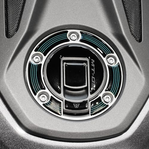 Resin Bike Aufkleber Motorrad Kompatibel Mit Yamaha MT-09 2024-2025 Midnight Cyan. Schutz Motorrad Tankdeckelschutz vor Stößen und Kratzern. Aufklebersatz 3D-Harzklebstoff - Stickers Made in Italy