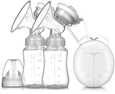 Ruspela Breast Pump Portable 2 Modes & 18 Levels Double Electric Breast Pumps Painless Strong Suction Automatic Breastfeeding Pump for Travel&Home Backflow Protector BPA Free
