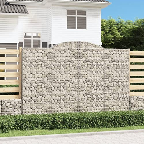 Bulliing Gabione mit Hochbogen 300x50x200/220 cm Verzinktes Eisen GabionenköRbe WasserzapfsäUle Garten Gabionen Zaun Gabionensteine