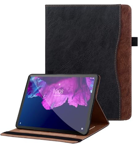 Cicili Coque Étui pour Lenovo Tab P12 12,7 Pouces (TB370FU) avec Pochette et Support Housse de Protection en Cuir PU Tablette Etui pour Lenovo Tab P12 2023,Noir