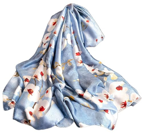 FAIRYGATE Halstuch Damen Seide Schal Tuch Weiche Stola Sommerschals Seidentuch für Abendkleid Festlich Hochzeit Braut Seidenschal Elegant Tücher Schals Ganzjährig 42027