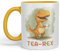 Vixar Tea-Rex, Tazza in ceramica colorata con dinosauri, sarkasm, Sarcastic, per tè, caffè, hot brew, 330 ml, idea regalo (G Yellolw)