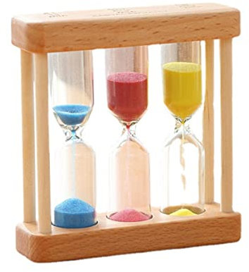Peosaard Holzsandtimer 3 in 1 Sanduhr -Timer Mini -Sandglas -Uhr für Zahnbürsten Kochstil1 Zahnbürstensand Timer