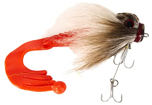 Deer Hair Mouse Lure Fishing Artificial Lure Deer Hair Mouse Lure Soft Grub Shallow Hooks Big Pike Bait 85g White