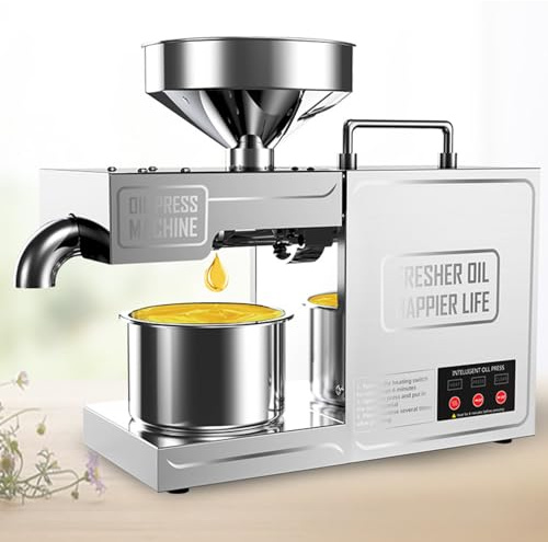 RETRIN 820 W Automatische ölpresse,Kalt/Heißpresse,Intelligenter Temperaturregelung Zum Pressen Von Erdnüssen,Sesamsamen,Raps,Teesamen,Für Gewerblichen Heimgebrauch