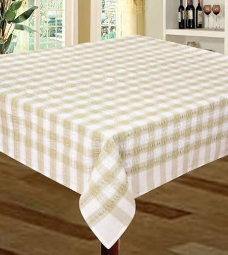 Snugglemore Seersucker 100% Cotton Tablecloth Sizes Napkins Also Available (Natural, 36 x 36)