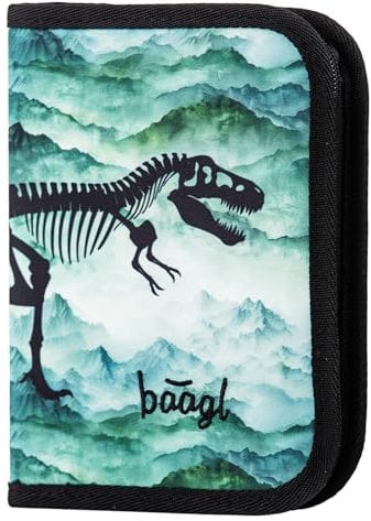 Baagl Federmäppchen für Jungen - Schüleretui, Federtasche, Federmappe für Schreibwaren - Etui, Federpenal, Schulmäppchen (Dino)