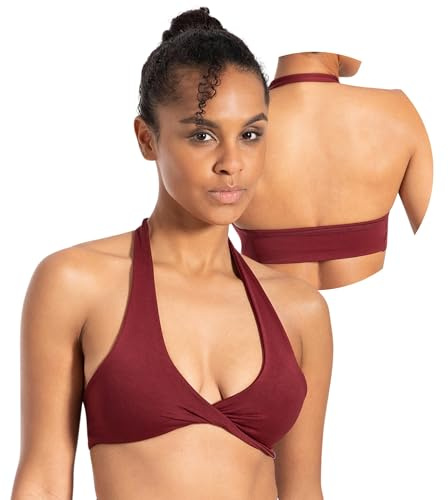 SMILODOX Sport BH Damen Myrah Twisted, Shaped Fit mit Wickel-V-Ausschnitt & offenem Rücken, Yoga Bra, elastisches Funktionsmaterial, Ohne Bügel ideal für Alltag & Low-Impact-Sportarten