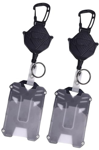 SUNGOOYUE Einziehbarer Abzeichenhalter -ID Keychain -Kartenhalter Retractable ID Holder 2PCS ABS PC Anti Lost Steel Badge Rolle mit Sicherem Langlebigem Design für Reisearbeiten Im Freien