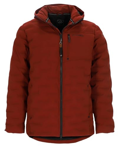 Dry Fashion Herren Steppjacke Esbjerg gefüttert - Gesteppte Jacke mit abnehmbarer Kapuze in Rost Größe XXL