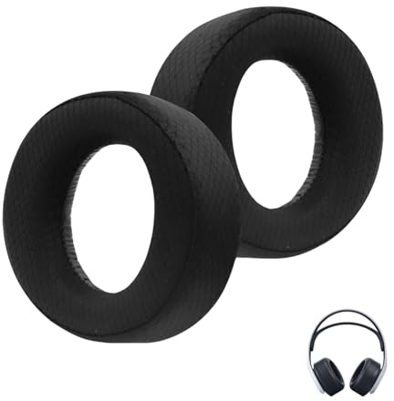 1 Paar Ersatz Ohrpolster für Sony PS5 Pulse 3D Wireless Kopfhörer,Für PS5 Headset Ohrpolster mit Atmungsaktives Netzstoff und Memory-Schaumstoff,Ersatzpolster für Mehr Komfort Langlebigkeit (Schwarz)