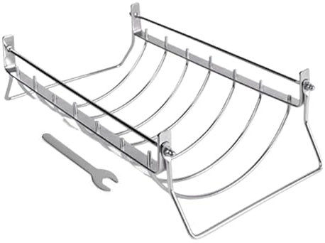 BBQ Ribs Rack, Stainless Steel Roasting Rack, 7.68x3.94 in, Rustproof Food-Grade Rib Holder with Vertical Stand Design, for Grilling Pork, Beef, Drumsticks, Smoker or Barbecue Meal