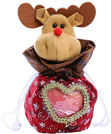 Weihnachten Kordelzug Süßigkeiten Tasche Cartoon Elch Schneemann Santa Plüschtier Tragbare Verpackung Urlaub Party Dekoration Weihnachten Geschenkpapier Rollen