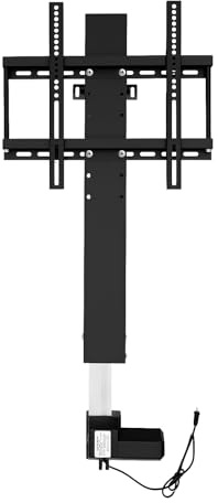 QUIOTUIR Support TV pour Téléviseurs 26-57 Pouces en Alliage D'aluminium d'ascenseur Automatique avec Télécommande Hauteur Églable 98-168cm Max. Capacité Charge 50kg pour Maison, Salon, Bureau