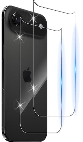 Funrae 2 Stück Rückseite Schutzfolie für iPhone 17 Air 6.5 für Panzerglas | 9H Härte Zurück Glasfolie, Hinten Schutzglas Rutschfest HD Klar Anti-Kratzen Back Film Panzerfolie Anti-Fingerabdruck