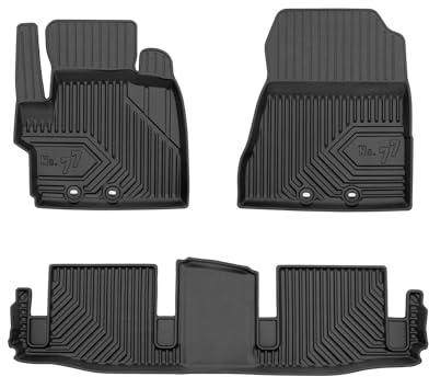OMAC Fußmatten für Toyota IQ 2008-2015 TPE 3 TLG Schwarz | No.77, Gummimatten, Automatten, Allwetter, fahrzeugspezifisches Produkt, Antirutsch, 3D-Passform, wasserdicht