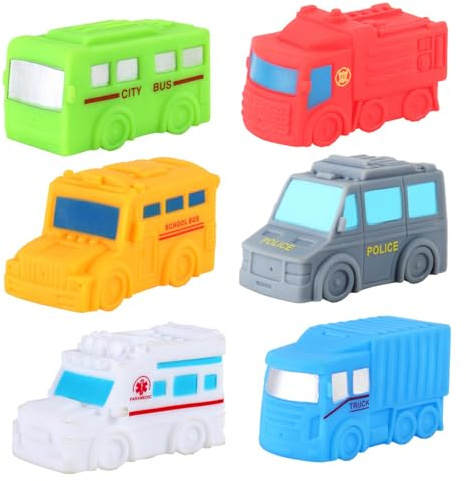 EMASDGEY Lot de 6 véhicules à éjacule pour le bain de bébé, piscine, plage, baignoire, jouet pour enfants, jouet de voiture pour bébé