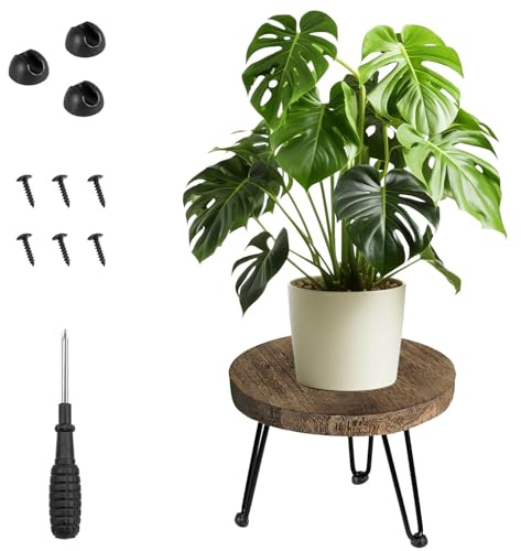 HUIKUANGEU Holz Blumenhocker,Pflanzenständer Holz,Pflanzenständer für den Innenbereich,Pflanzenhocker,Pflanzenhocker Holz Klein,Belastung Blumenhocker,für Wohnzimmer,Schlafzimmer,Balkon und Garten