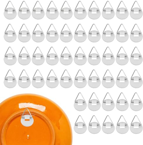 Colgadores De Placas: Soporte De Disco Adhesivo Transparente, Soporte De Exhibición De Pared Invisible, Gancho Adhesivo Fuerte, Solución Para Colgar Sin Daños Para Decoración | Para Baño Cocina Galerí
